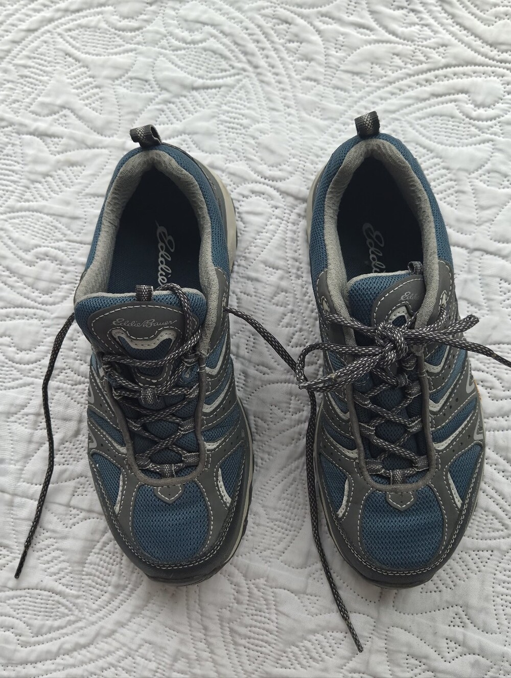 Eddie Bauer Women's Blue and Gray Trail Shoes Sz 8.5 EU 39